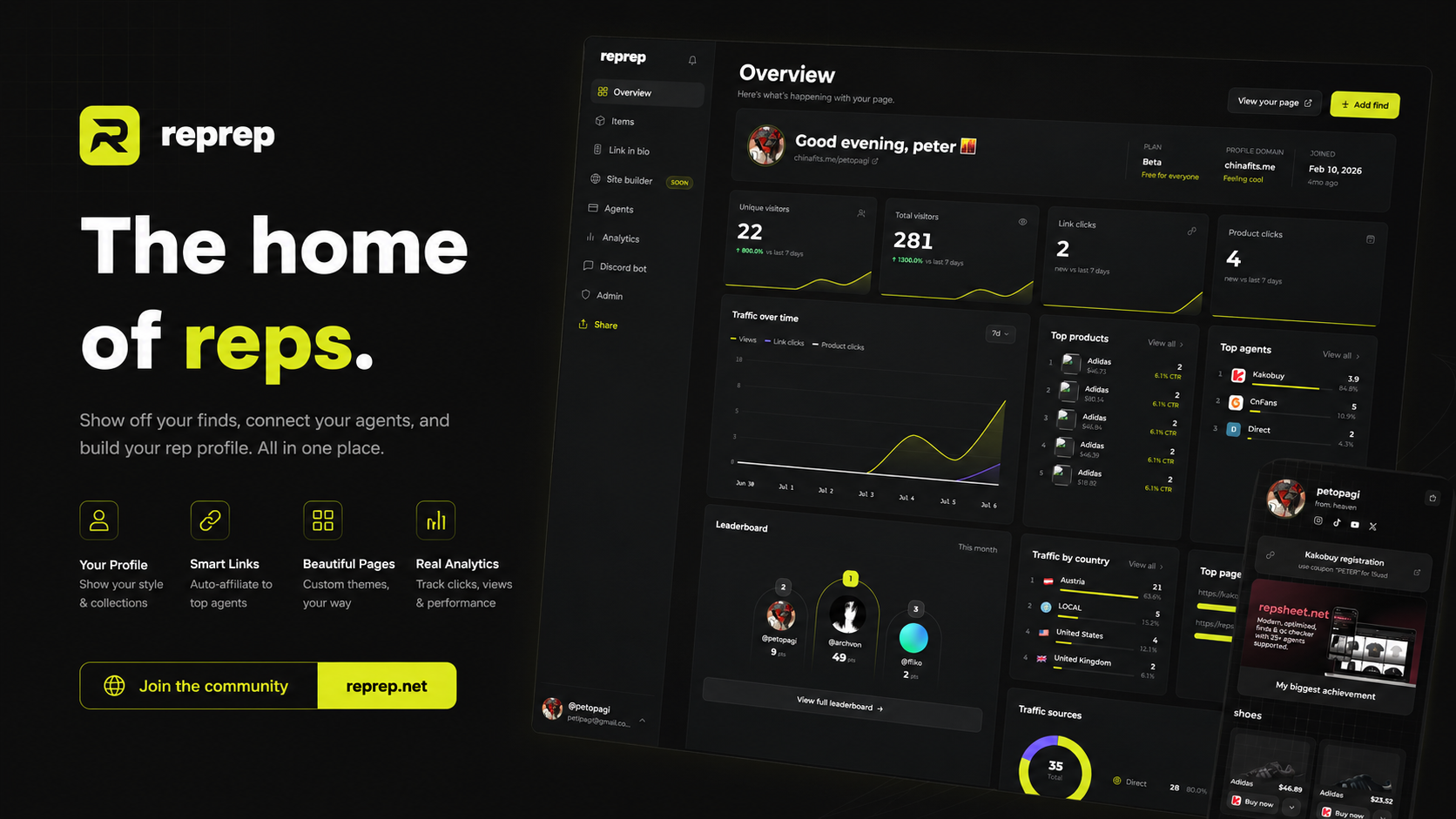 Repscripts Reprep | Customisable rep spreadsheet & link-in-bio page